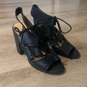 Soda Black Wedge Heels
